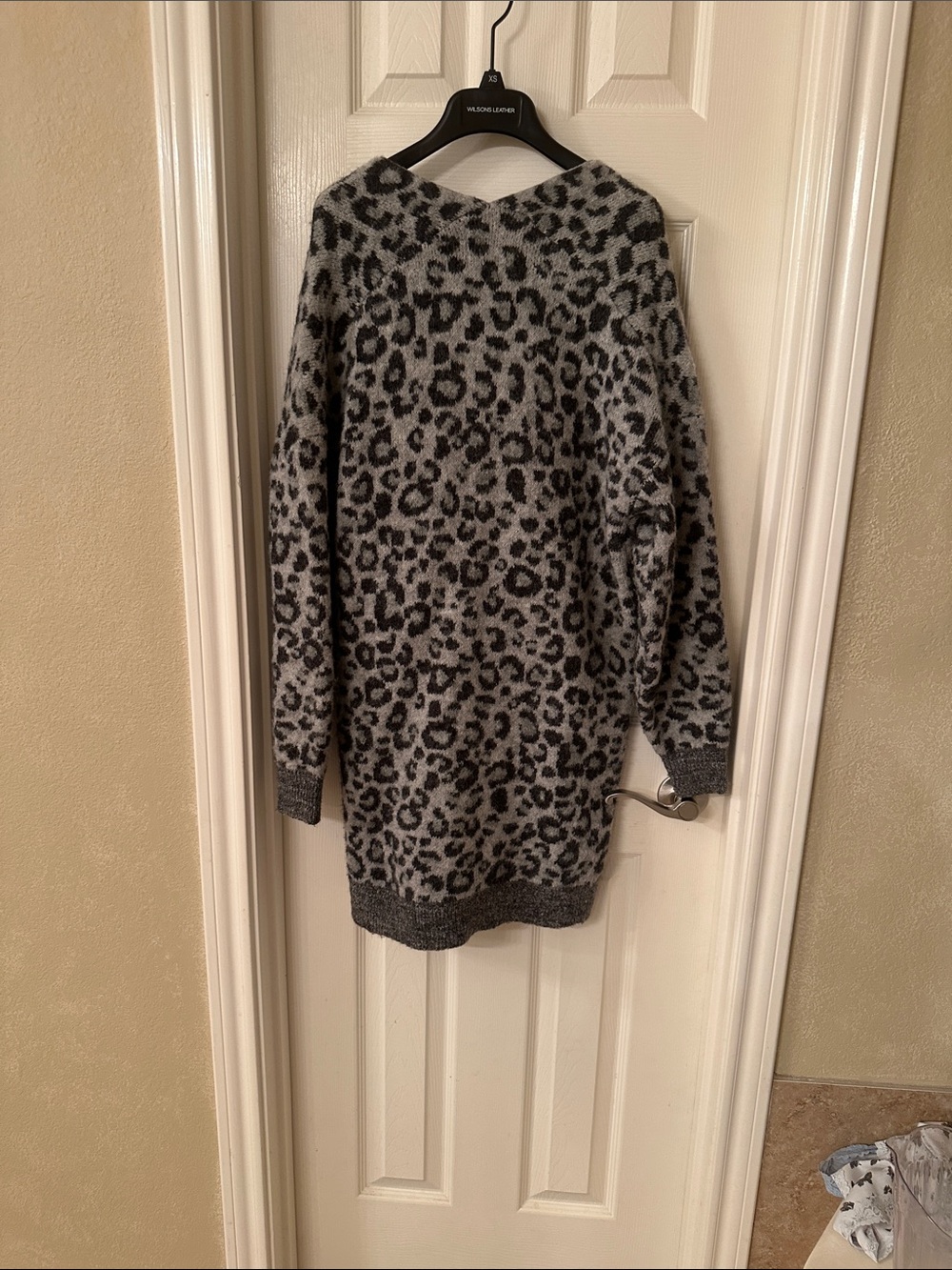 UGG Gray Leopard-Print Button Cardigan - Picture 2 of 3
